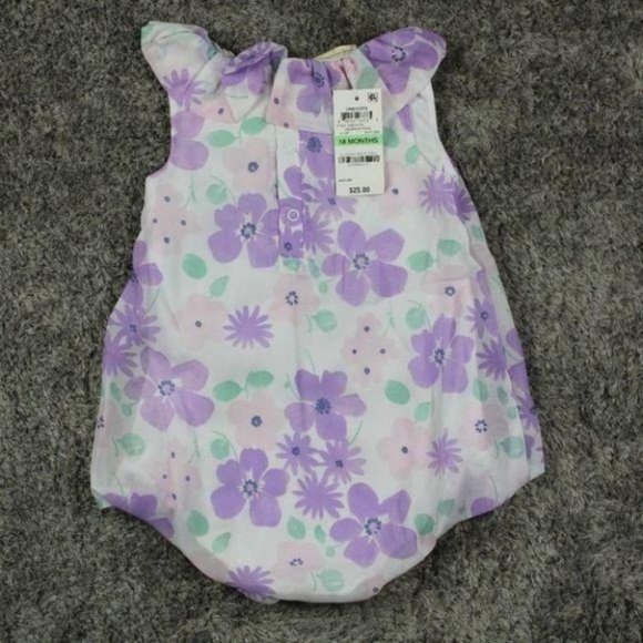 First Impressions Other - First Impressions Floral-Print Babe Girl Romper 18M
